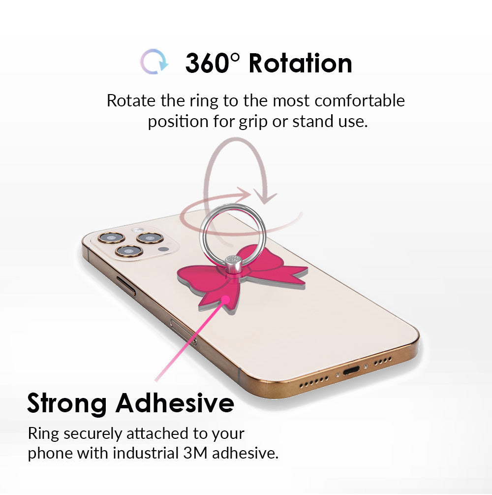 Elegant Ballerina Bows Phone Ring Holder - Cute Phone Grip Stand for iPhone Samsung - Perfect for Selfies, Videos and Hands-Free Calling