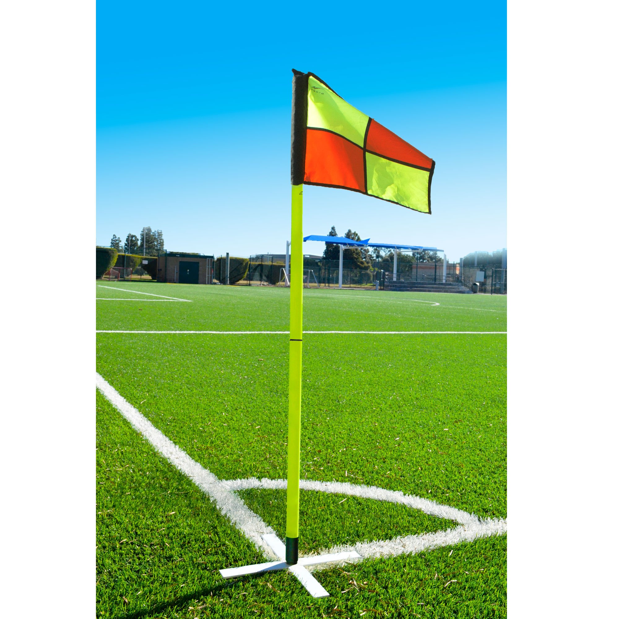 AGORA Pro Line Soccer Corner Flags for Indoor and Turf Fields - Set of 4 - Perfect for Training, Matches, and Youth Games