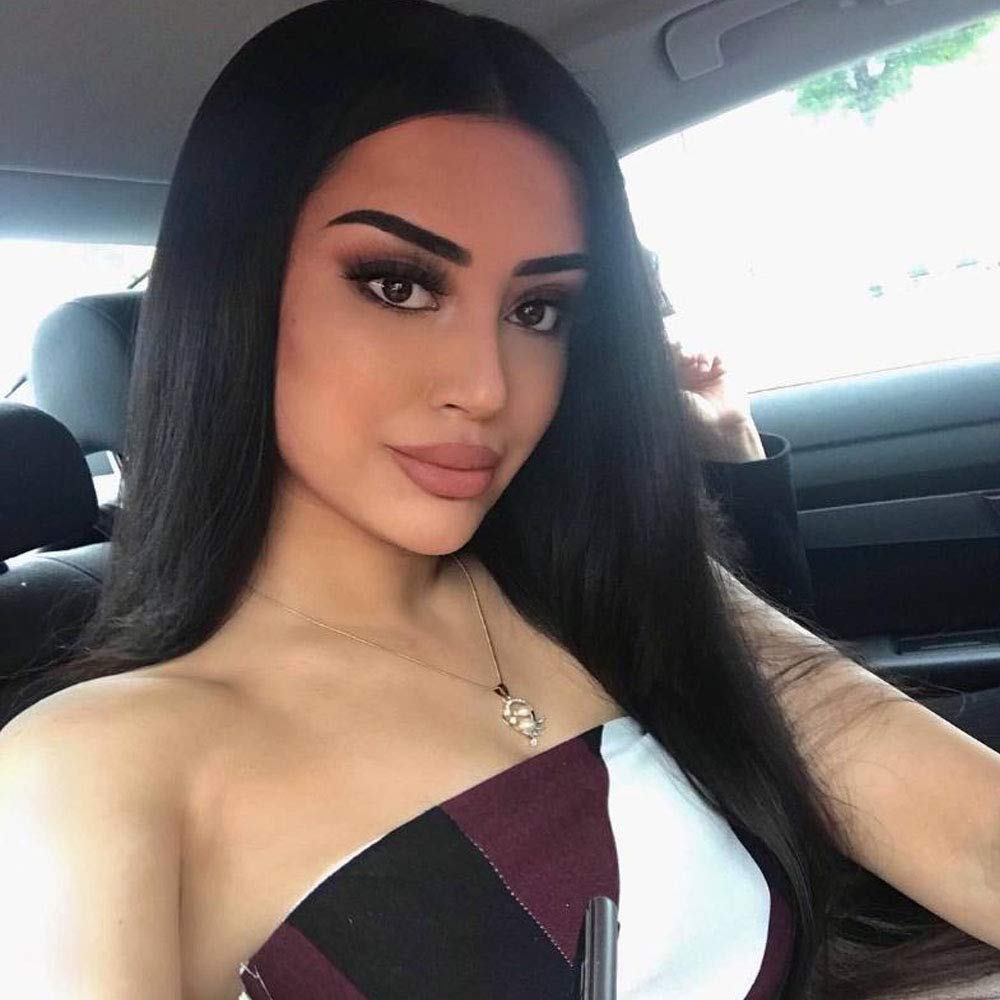 Black Lace Front Wig 24 Inch - Pre Plucked Hairline, Long Straight Real Human Hair Wigs for Women | Glueless, Heat Resistant Synthetic Fiber Wigs with Middle Part | Perfect for Cosplay, Daily Wear & Hair Replacement