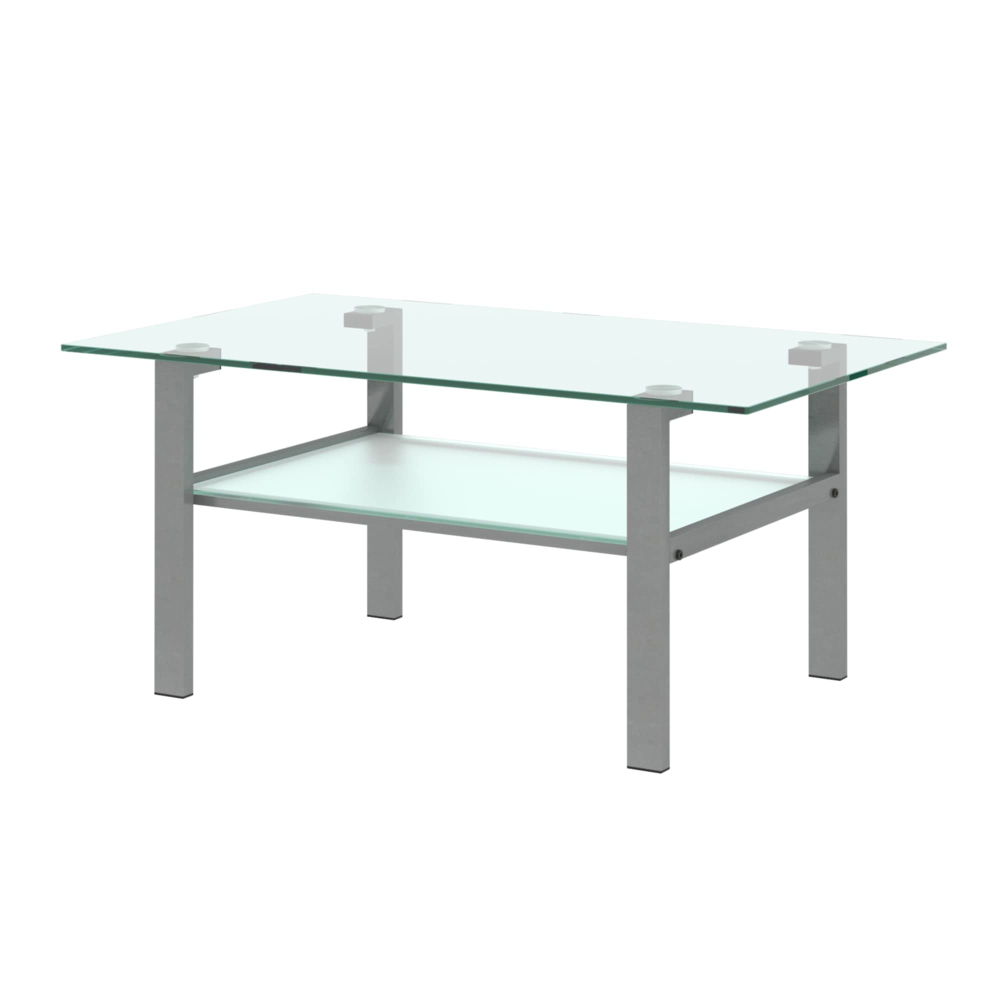 Modern Glass Top Coffee Table - IANIYA Grey Living Room Center Table with Tempered Glass, Sturdy Metal Frame for Home & Office Decor (2022 New) - Perfect for Living Rooms, Offices, and Lounge Areas