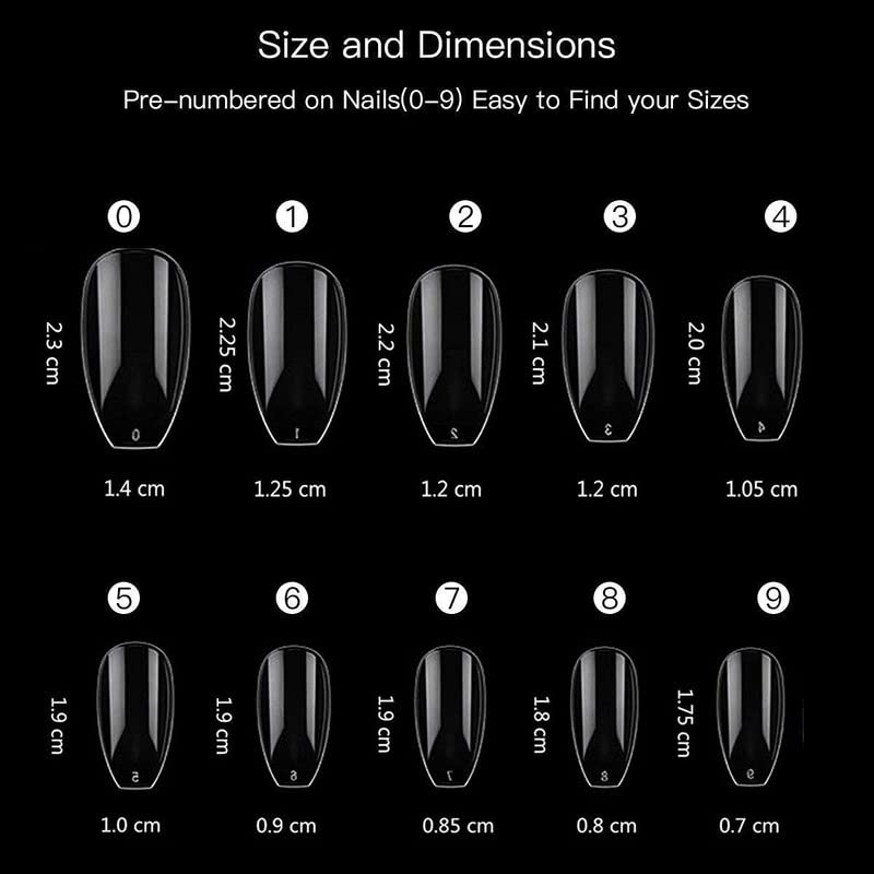 BELICIA 100pcs Short Coffin Press On Nails - Full Cover Fake Nails Ballerina Style, Clear Acrylic Nail Tips for Extension | 10 Sizes, Soak Off DIY & Salon Nail Art | Perfect for Parties, Weddings & Everyday Glam
