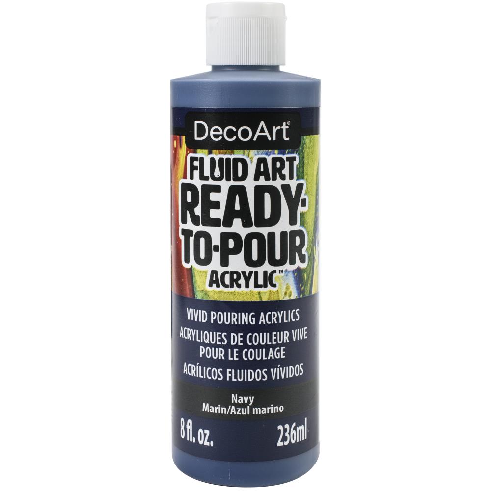 Premium Navy Blue Fluid Art Acrylic Paint - 8oz Bottle, Ready to Pour for Stunning Abstract Art | Perfect for Canvas Painting, DIY Home Decor, and Creative Gifts