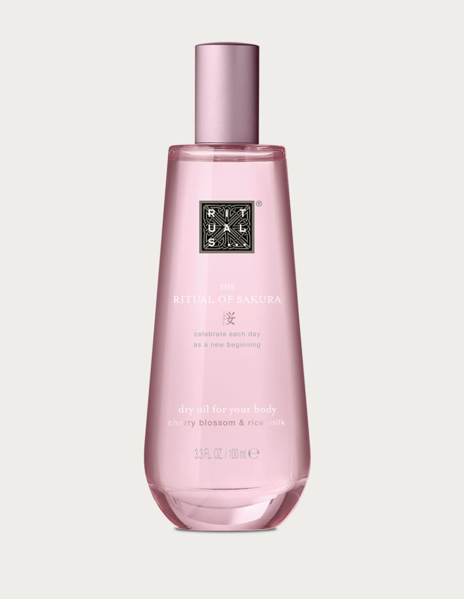 THE RITUAL OF SAKURA Dry Oil Body Oil - 100ml | Lightweight Hydration for Dry Skin | Perfect for Massage, Post-Shower & Daily Moisturizing