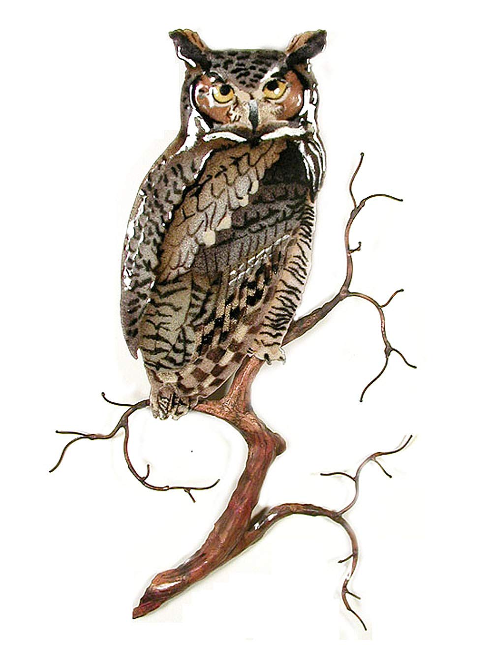 Great Horned Owl Metal Wall Sculpture - Nature Inspired Wall Art Decor for Living Room, Bedroom & Office