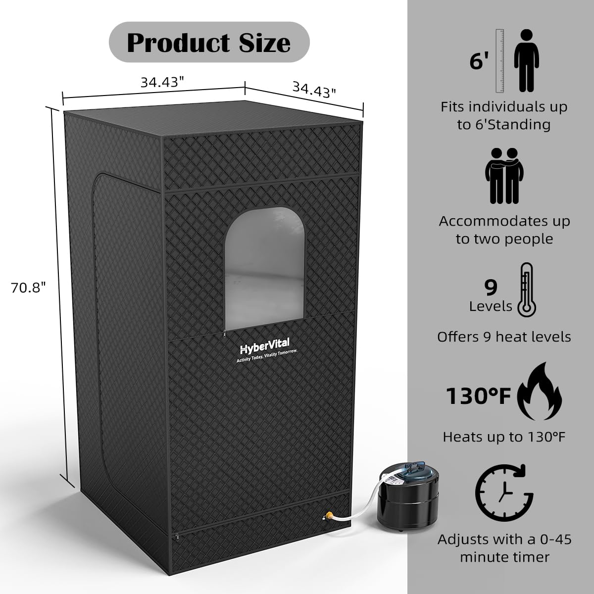 Portable Home Sauna Tent with 3.0L Steamer - Full Body Detox & Relaxation SPA - Quick Heat Up & Easy Assembly for Weight Loss, Pain Relief & Home Wellness Therapy (Perfect for Small Spaces & Post-Workout Recovery)