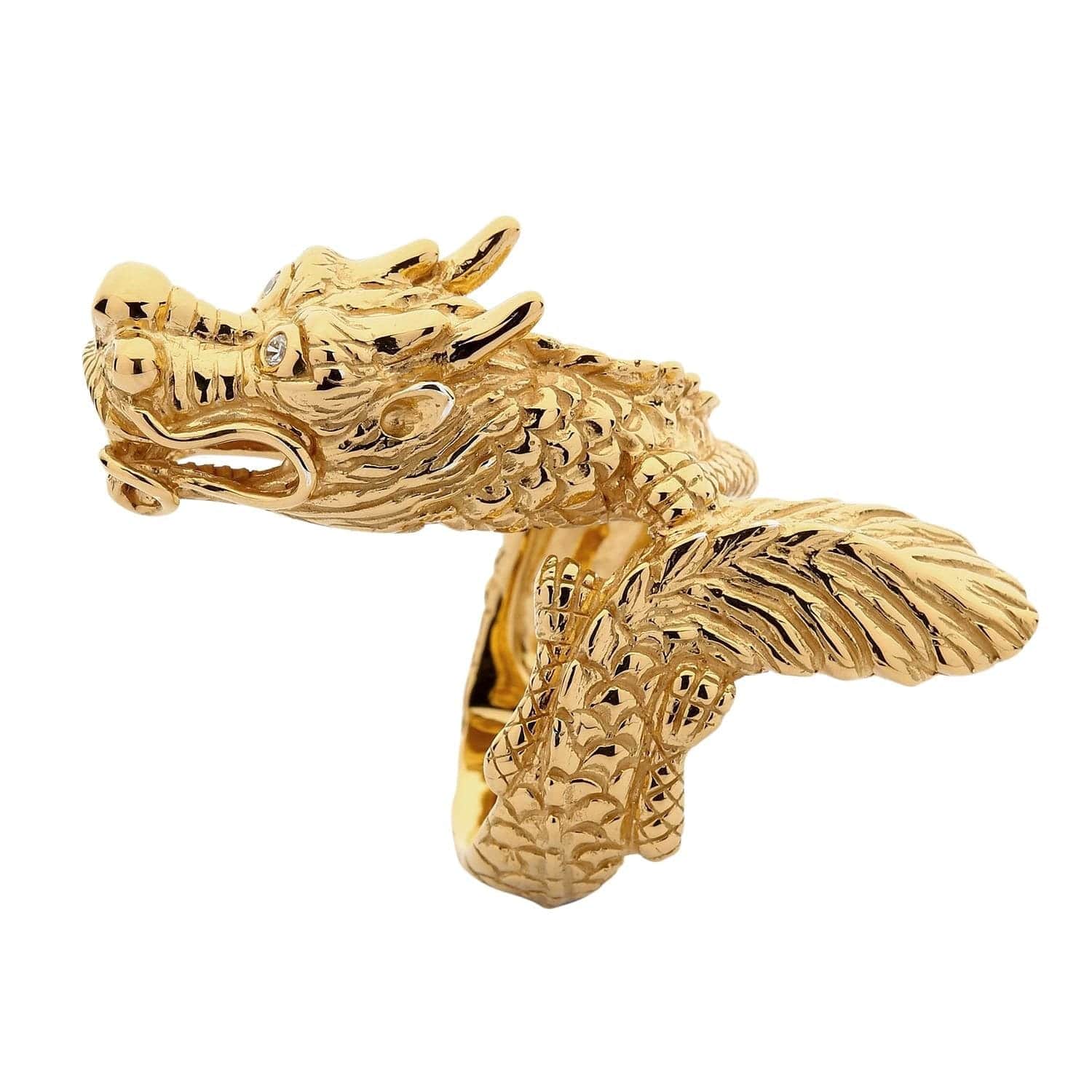 14K Yellow Gold Dragon Ring for Men & Women - Elegant Jewelry Gift for Birthday, Anniversary & Special Occasions