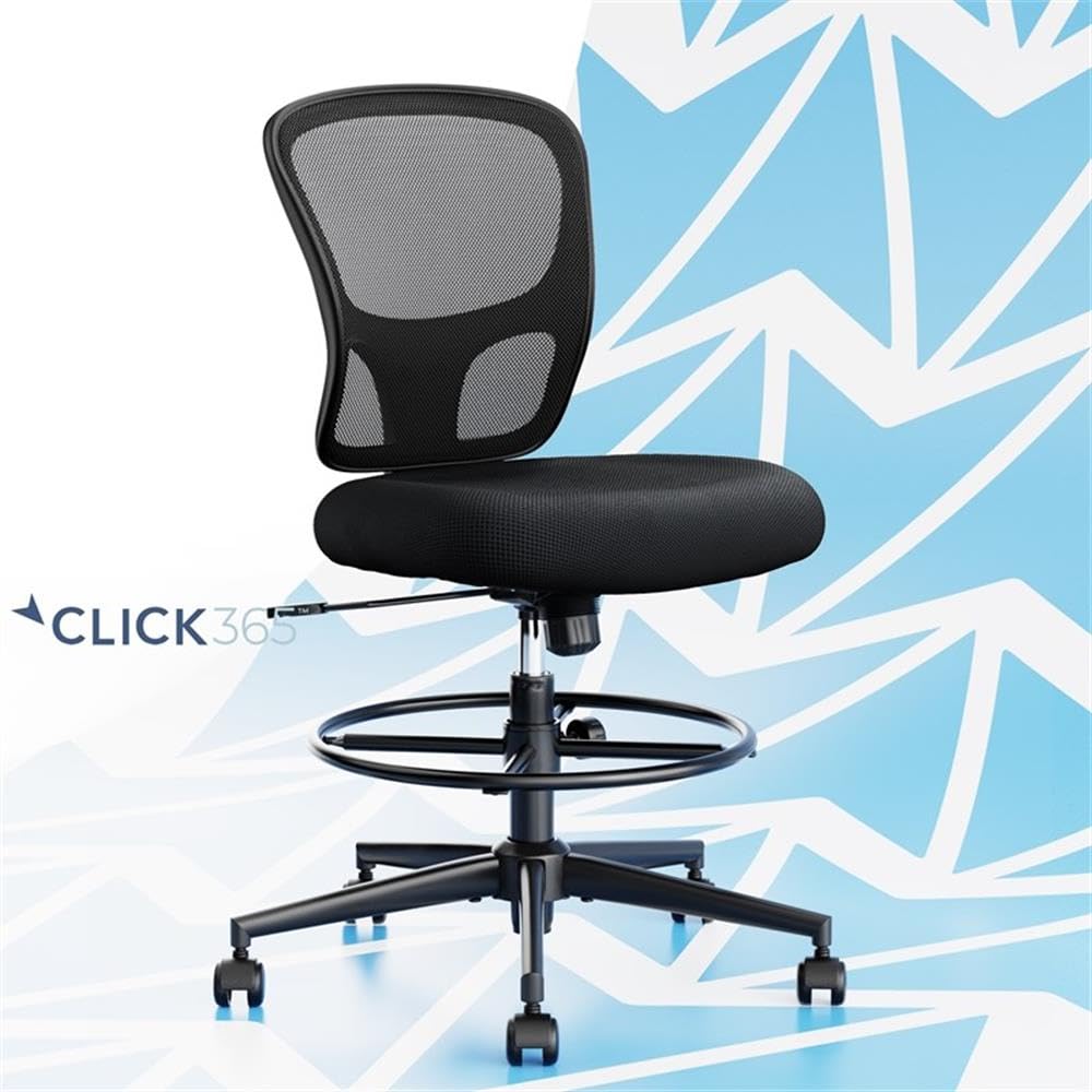 Ergonomic Mesh Office Chair with Lumbar Support - Adjustable Mid Back Task Chair with Extra Padded Seat (Black) - Perfect for Home Office, Gaming & Workspace Comfort