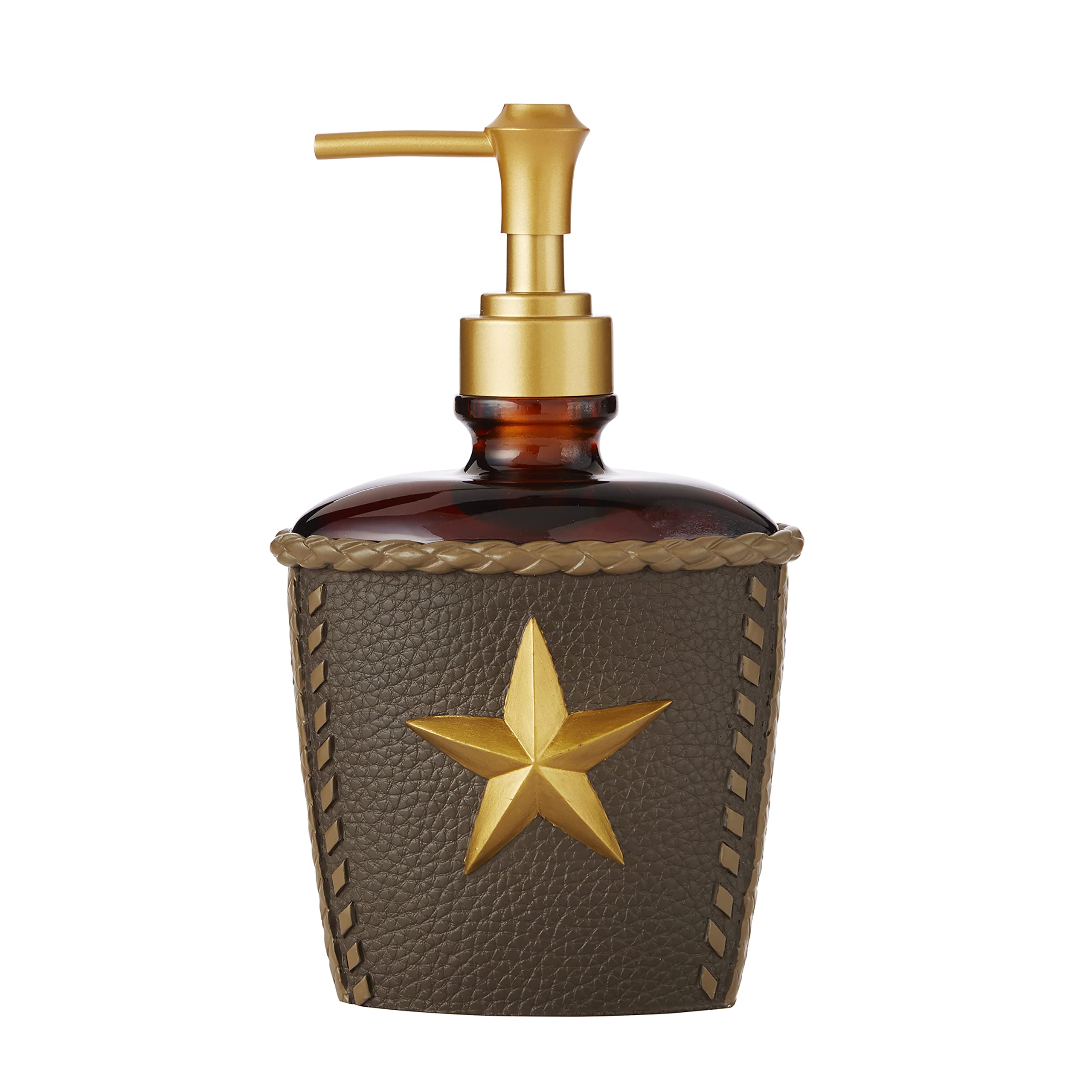 SKL Home Western Star Soap Dispenser - Rustic Brown Ceramic Soap Pump for Farmhouse, Country & Western Bathroom Decor | Perfect for Kitchen, Bathroom Sink & Guest Washroom