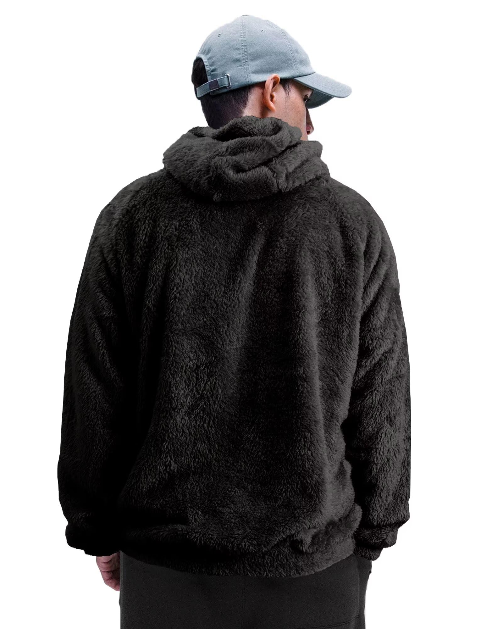 Men's Soft Sherpa Hoodie - Fleece Lined Long Sleeve Pullover Sweatshirt for Winter | Cozy Fall & Winter Outerwear for Casual Wear, Outdoor Activities & Lounging
