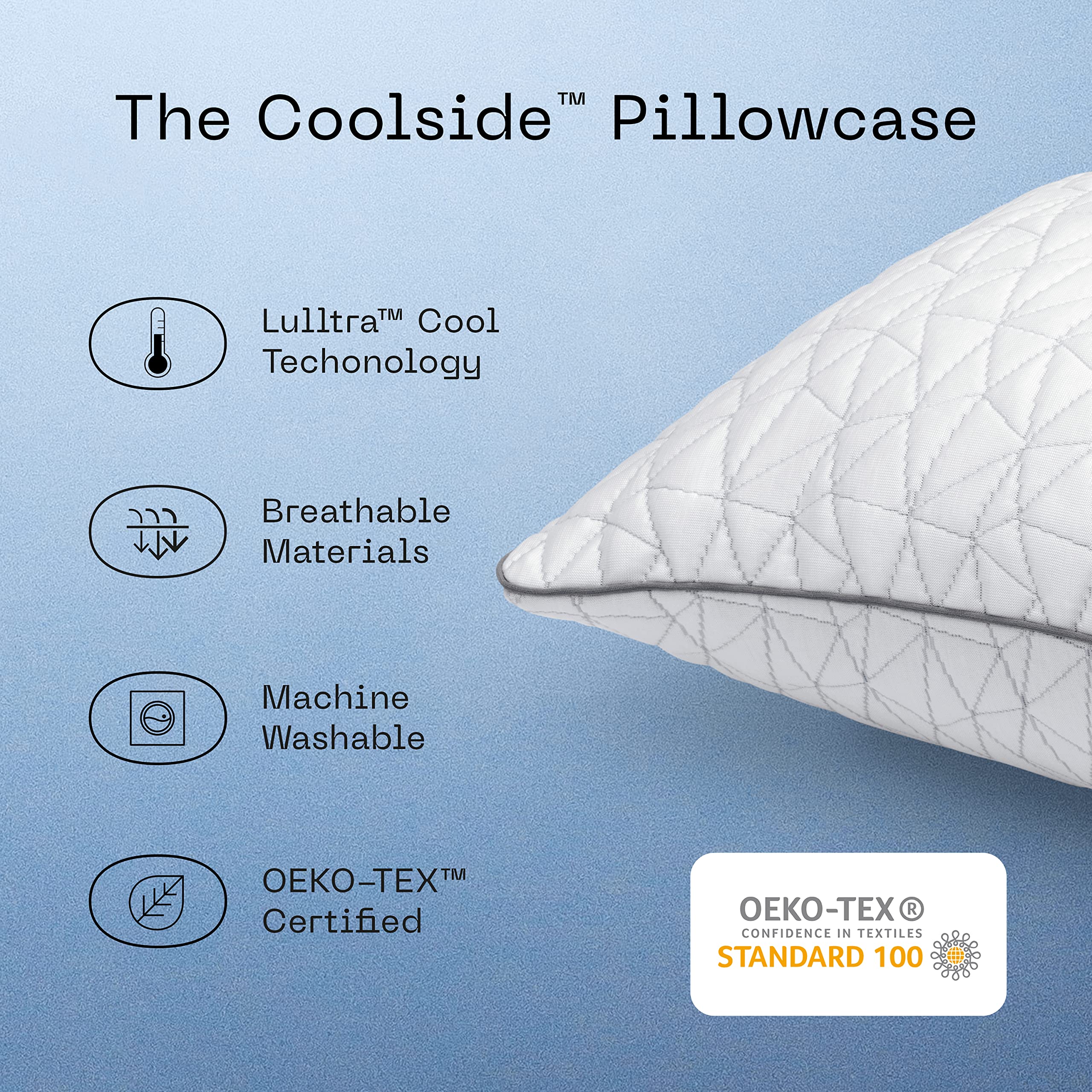 Coop Home Goods Eden Pillow Queen Size with Cooling Pillowcase & Waterproof Protectors - Hypoallergenic Bed Pillow Set for Side, Back & Stomach Sleepers - Perfect for Hot Sleepers & Allergy Relief