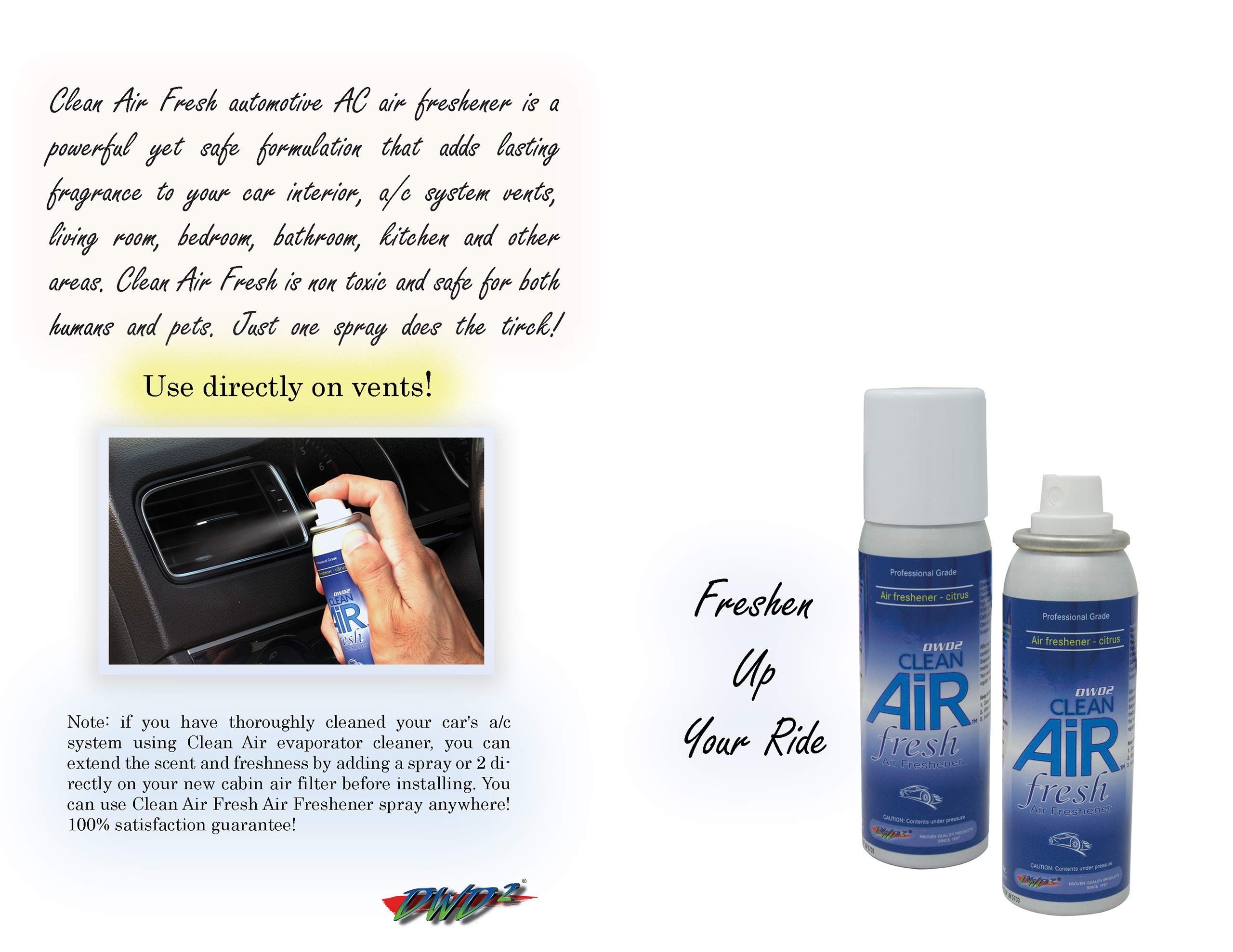Clean Air® Fresh Citrus Air Freshener - 3 Pack | Natural Scent for Home, Car & Office | Eliminates Odors & Refreshes Air