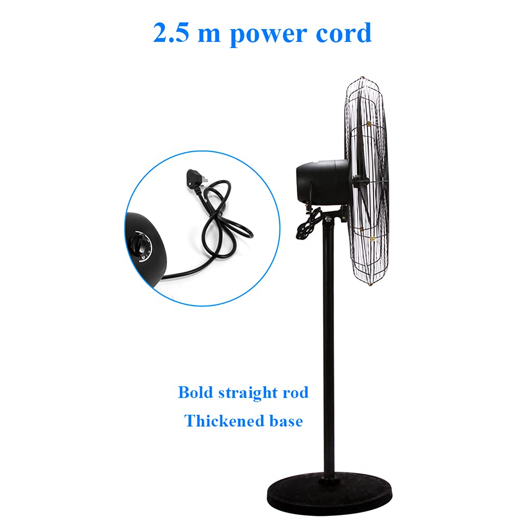 Powerful & Quiet Standing Oscillating Pedestal Fan with Copper Motor - 3 Speed Adjustable for Home, Office & Bedroom Cooling - Black (Ideal for Summer, Living Room, Workspace & Indoor Comfort)