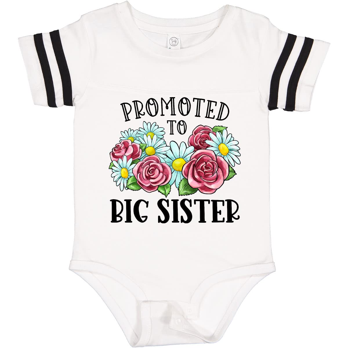 Inktastic Big Sister Baby Bodysuit with Floral Design - Cute & Comfortable Newborn Outfit for Sibling Announcement & Family Photos