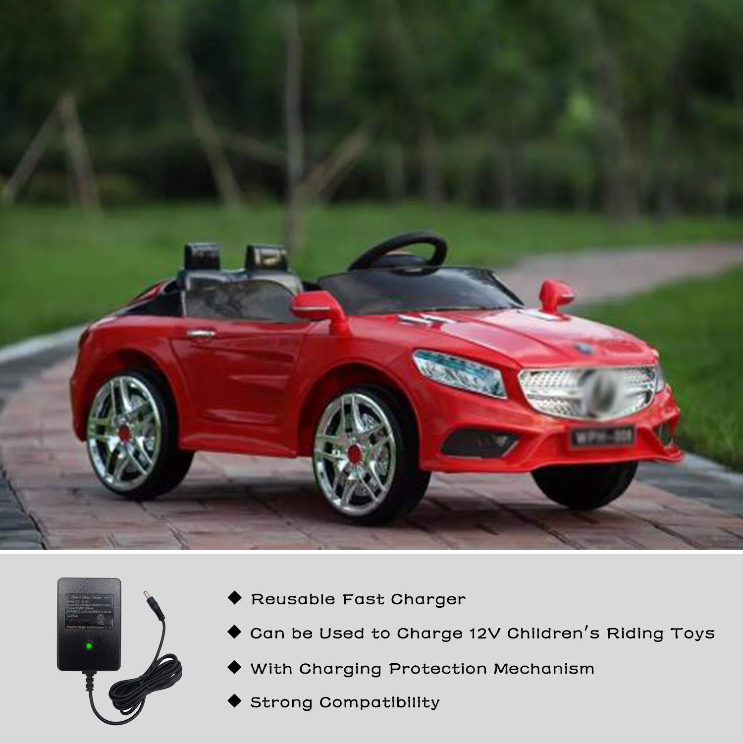 24V Ride On Car Charger - 24 Volt Kids Battery Charger with LED Indicator for Electric Toy Vehicles, 500mA Power Adapter - Perfect for Kids Electric Cars, Ride-On Toys & Battery-Powered Vehicles
