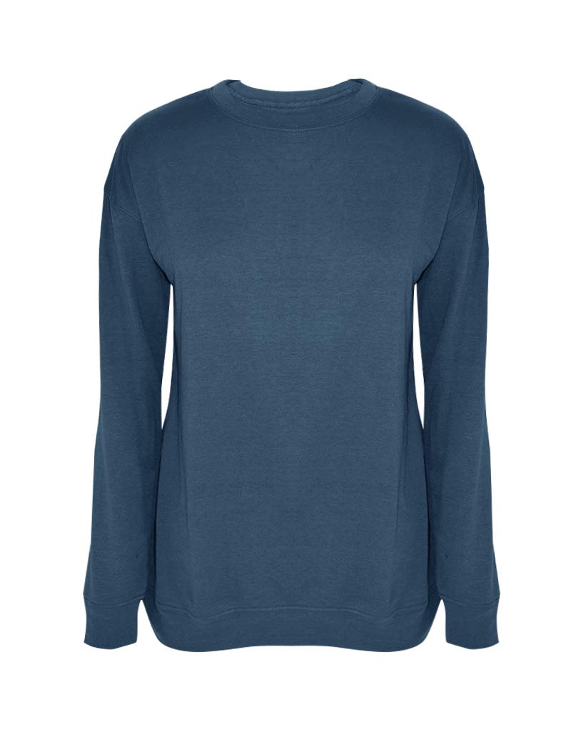 Women's Fall Long Sleeve Pullover Sweatshirt - Casual Round Neck Fleece Top for Autumn | Cozy Loungewear, Layering Essential & Outdoor Activities