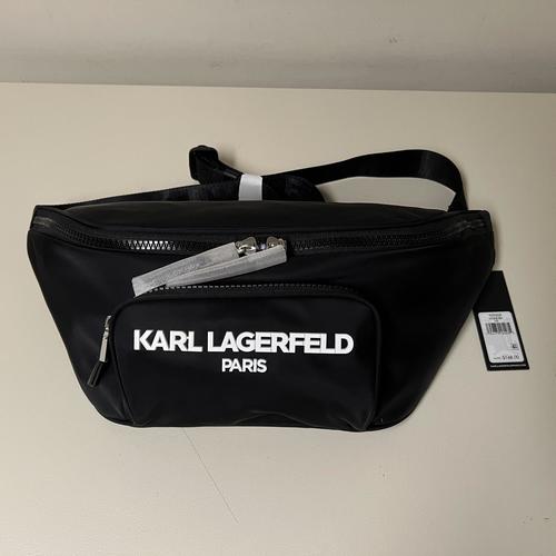 KARL LAGERFELD Paris Voyage Sling Backpack - Black Unisex One Size Shoulder Bag for Travel, Work & Daily Use