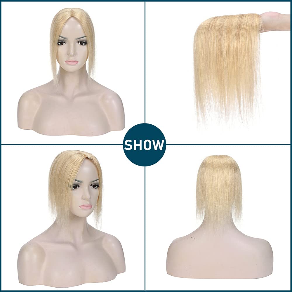 SEGO 100% Real Human Hair Toppers for Women - No Bangs Clip-In Hairpiece for Thinning Hair, 150% Density Silk Base with 3 Clips - Perfect for Hair Loss Coverage & Gray Hair Concealment | Great for Daily Wear, Special Occasions & Confidence Boosting