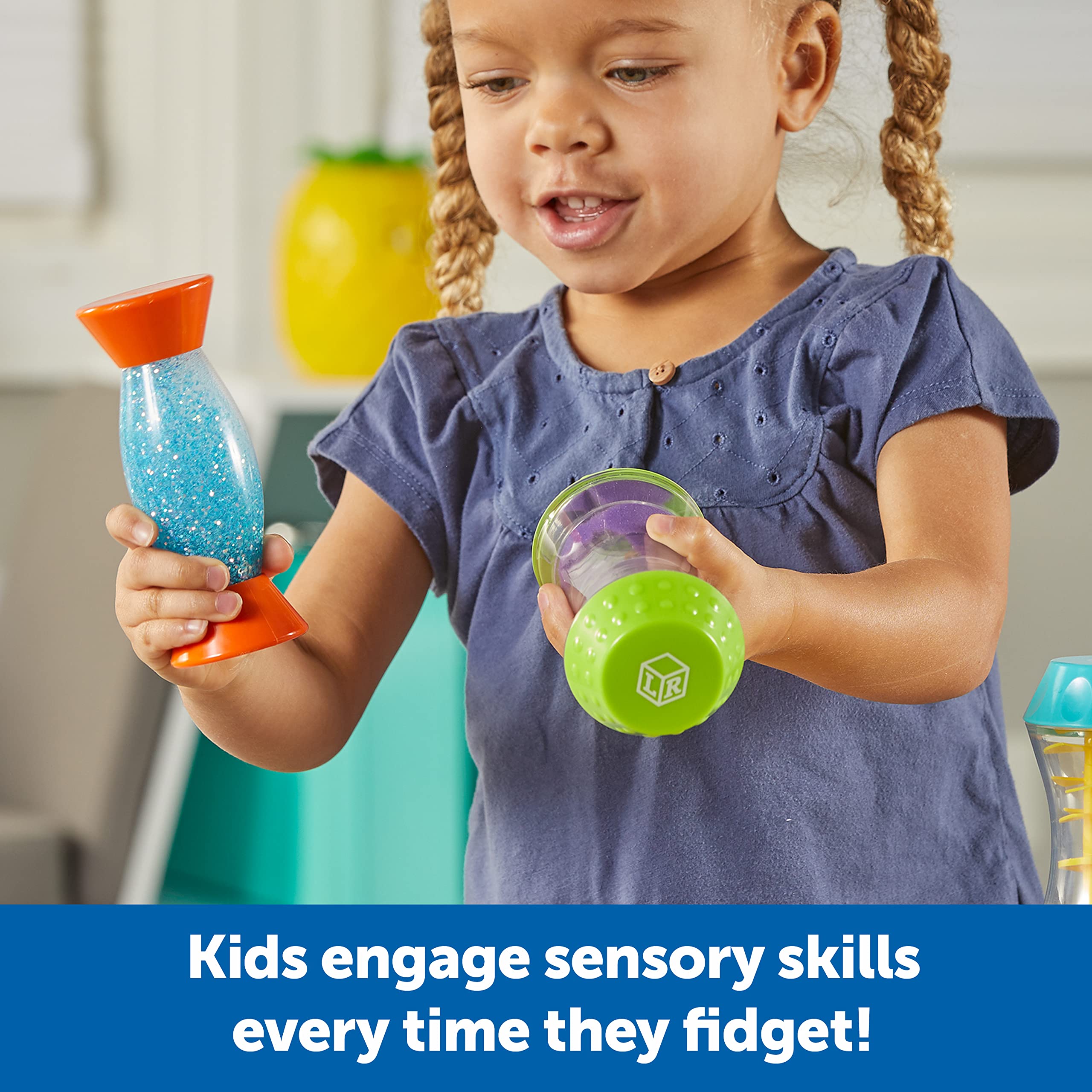Learning Resources Sensory Trio Fidget Tubes - 3-Piece Fine Motor Skills Toys for Toddlers & Kids Ages 3+ | Stress Relief, Speech Therapy, Autism Sensory Tools | Perfect for Classroom, Travel & Easter Gifts