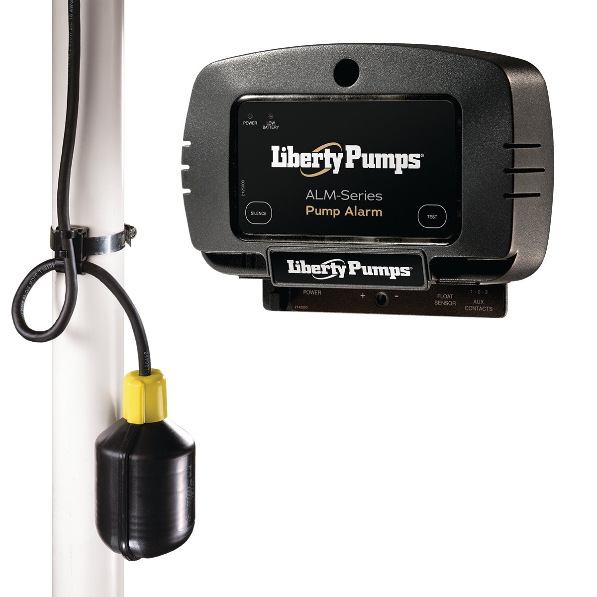 Liberty Pumps ALM 2 1 Alarm with Wide Angle Float & 10' Cord - 115V Sump Pump Alarm for Basement, Crawl Space & Water Tank Monitoring