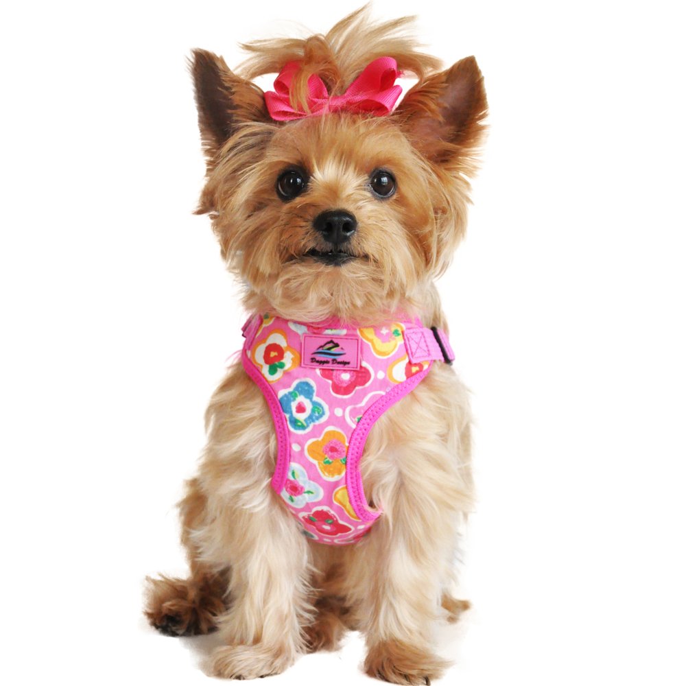 DOGGIE DESIGN No-Pull Choke-Free Dog Harness with Wrap & Snap Closure - Maui Pink - Perfect for Small & Medium Dogs, Walking, Training & Outdoor Adventures