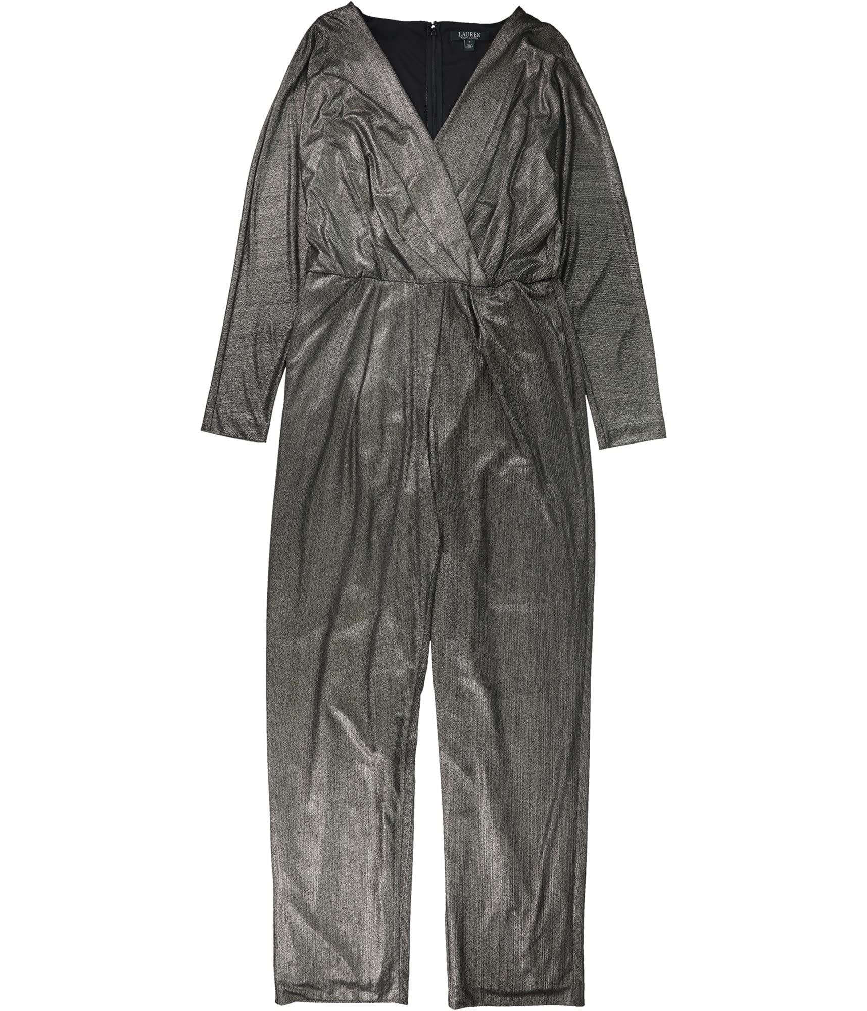 Ralph Lauren Women's Denee Metallic Jumpsuit Size 12 - Stylish One-Piece Outfit for Casual Wear, Parties & Special Occasions