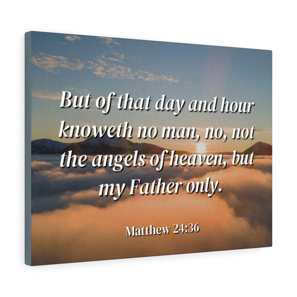 Heavenly Angels Matthew 24:36 Bible Verse Wall Art - Christian Scripture Print for Home Decor, Ready to Hang - Perfect for Bedroom, Living Room & Church Gifts