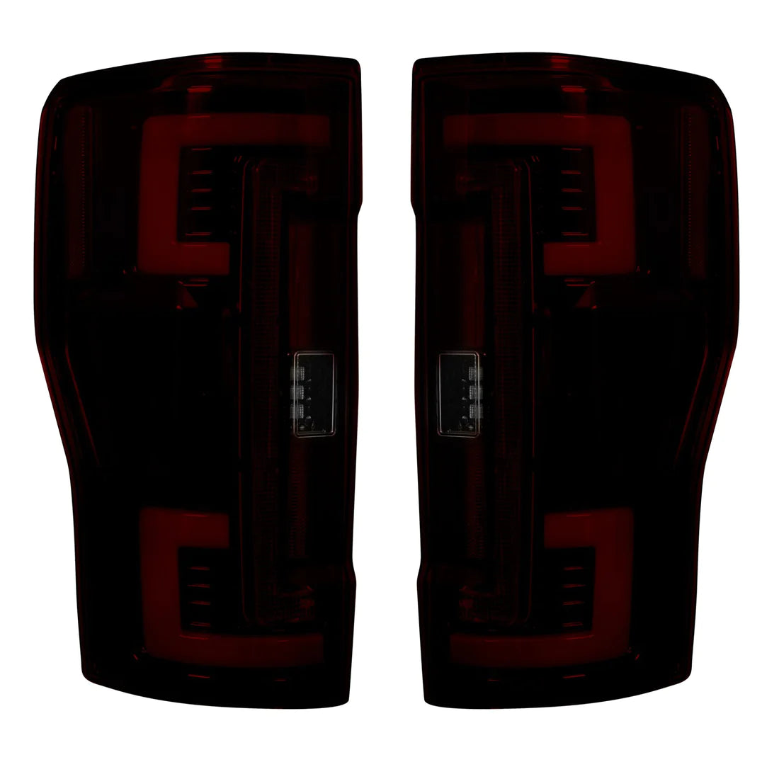 Ford Super Duty 2017-2019 Replacement OLED Tail Lights - Dark Red Smoked Lens - Direct OEM Fit - Upgrade for Trucks & Off-Road Adventures