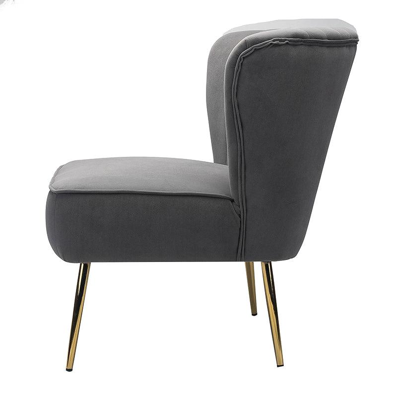 Lola Velvet Side Chair - Modern Upholstered Accent Chair for Living Room, Bedroom & Office - Soft Velvet Fabric with Sturdy Wooden Legs - Perfect for Dining, Lounge & Home Decor