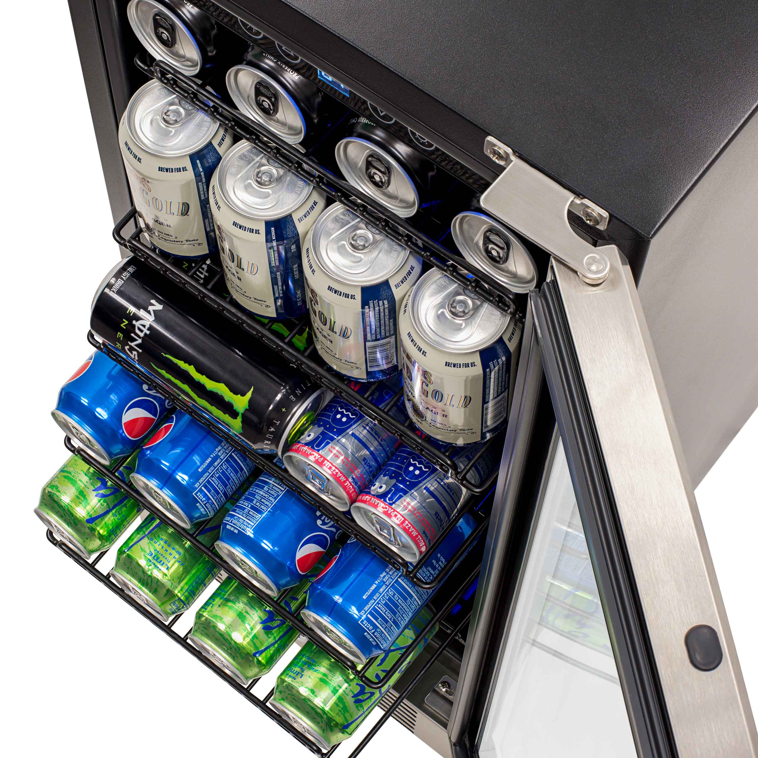 Newair® 96 Can Built-In Stainless Steel Beverage Refrigerator - Perfect for Home Bars, Office, and Entertaining Spaces