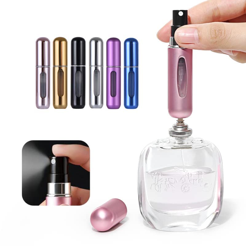 ZEBE 5ml Portable Mini Refillable Perfume Atomizer - Travel Size Empty Spray Bottle for Perfume, Essential Oils & Cologne | Perfect for Travel, Gym, Office & On-the-Go Use