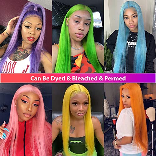 Ubetta 13x6 Brazilian Straight Lace Front Wig - 150% Density Blonde 613 Human Hair with Bleached Knots & Baby Hair | Pre-Plucked Lace Frontal Wig for Black Women (16 Inch) | Perfect for Daily Wear, Cosplay, and Special Occasions