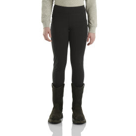 Youth Girls Fitted Utility Leggings - Caviar Black | Stretchy Comfort Pants for School, Sports & Everyday Wear