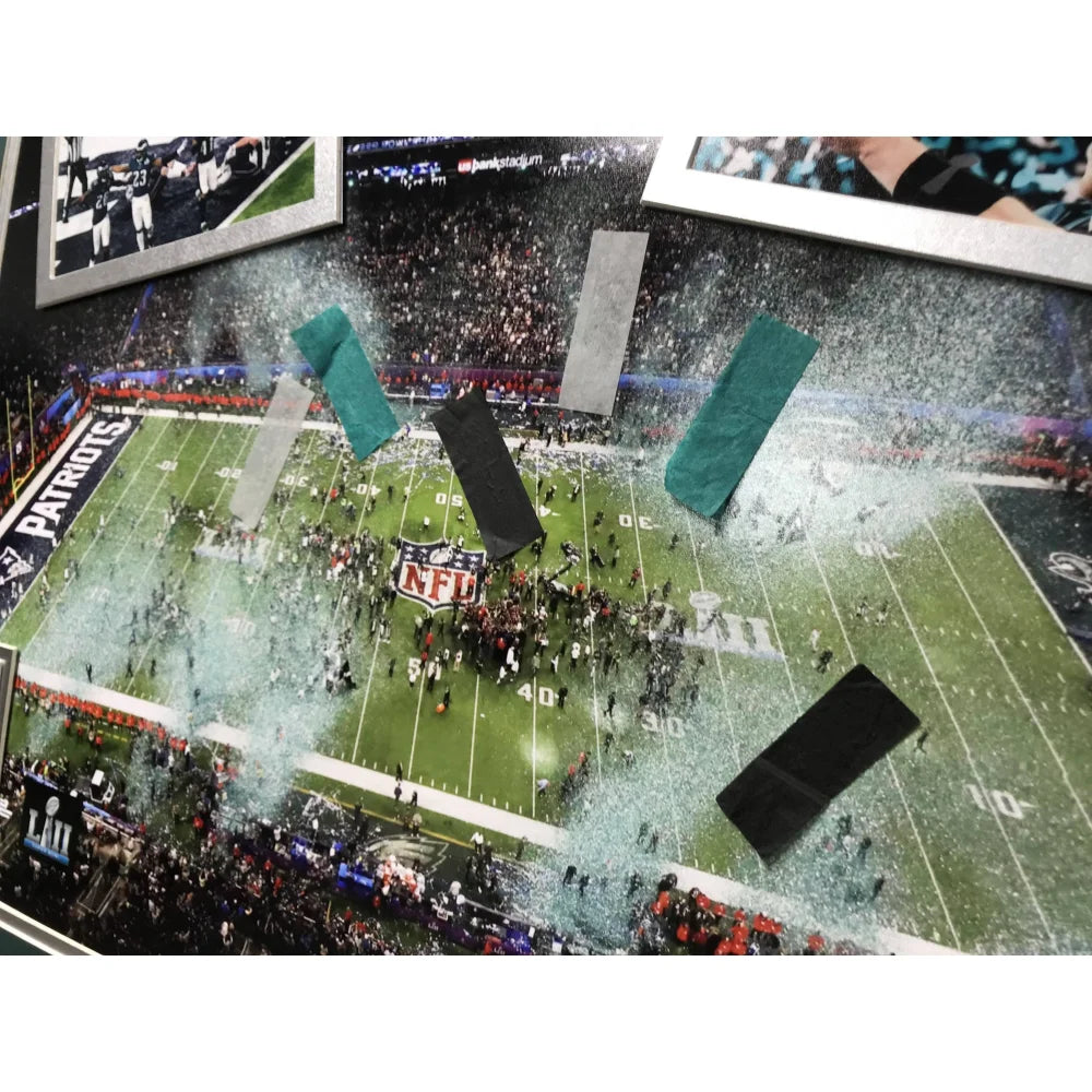 Philadelphia Eagles Super Bowl Champions Authentic Confetti Framed 16x20 Collage - Perfect for Eagles Fans, Sports Memorabilia Collectors & Man Cave Decor