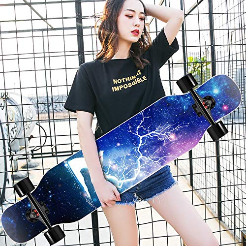 LINGLING Professional Skateboard for Beginners & Adults - Longboard & Dance Board for Boys & Girls - 4-Wheeled Street Scooter - Perfect Birthday Gift for Teens | Great for Street Skating, Commuting & Outdoor Fun