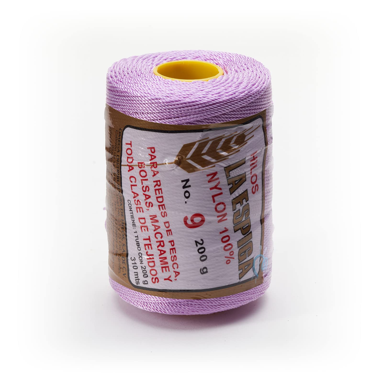 Espiga No. 9 100% Nylon Omega String Cord for Knitting and Crochet - 78 Yards Lilac Yarn for DIY Crafts, Jewelry Making & Macrame Projects