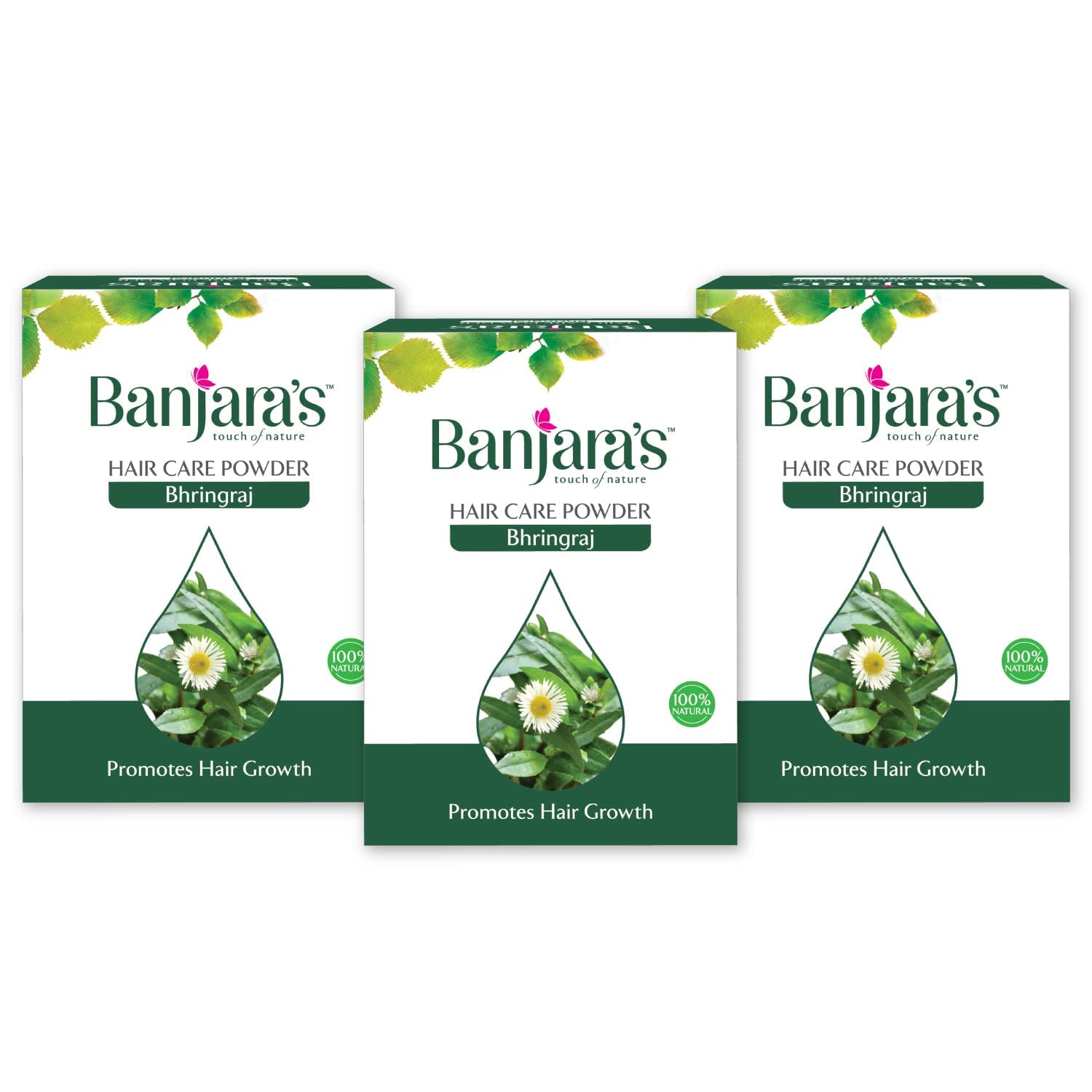 Banjara's Bhringraj Powder for Hair Growth & Spa Treatment - 300g | 100% Natural, Chemical-Free, Preservative-Free, Pesticide-Free | DIY Hair Mask for Thicker, Longer & Healthier Hair - Perfect for At-Home Hair Care & Ayurvedic Treatments