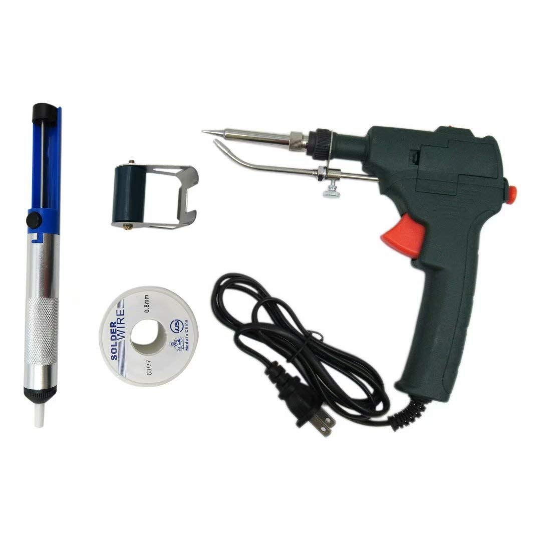 BLUE ELF 60W Adjustable Temperature Electric Soldering Iron Kit with Auto Welding, 110V Soldering Gun & Solder Tool Kit for DIY Electronics Repair and Circuit Board Projects