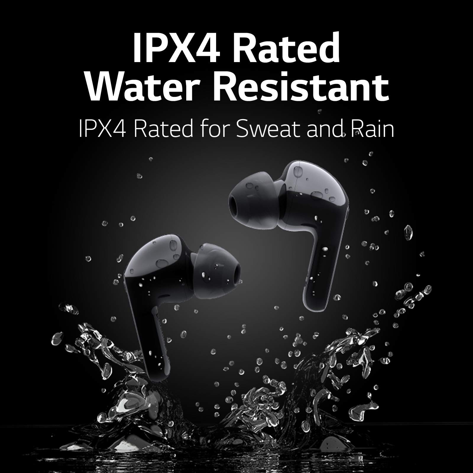LG TONE Free FN7 Wireless Earbuds - Active Noise Cancelling Bluetooth Headphones with Meridian Sound, Dual Mic for Calls, Compatible with iPhone & Android (Black) | Perfect for Work, Gym & Travel