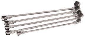 5-Piece XL Ratcheting Wrench Set with 10 Metric Sizes - Premium Chrome Vanadium Steel - Professional Mechanic Tool Kit for Auto Repair, Plumbing & DIY Projects