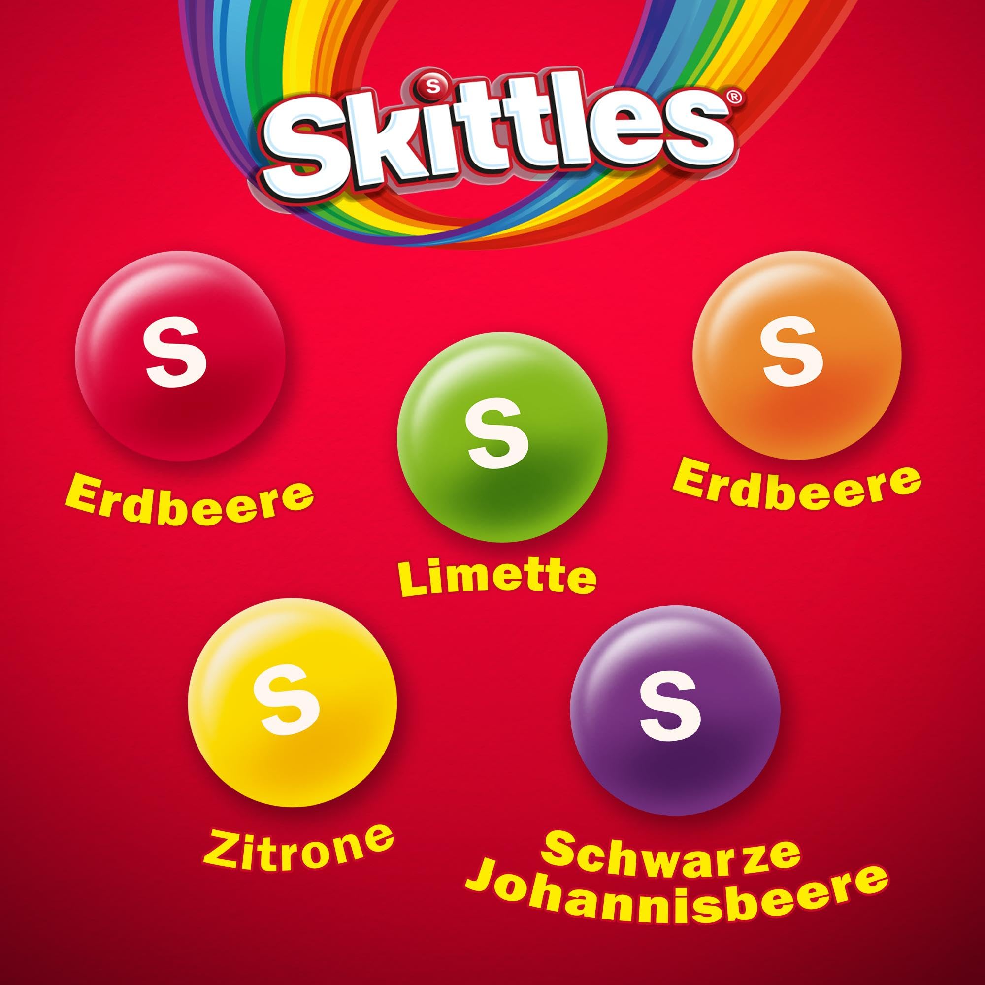 Skittles Crazy Fruits Chewy Candy - 15 x 136g Bulk Pack (2040g) - Assorted Fruit Flavored Vegan Snacks - Perfect for Halloween, Parties, Office Snacks & Movie Nights