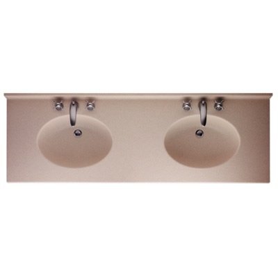Swan CH022732B.035 Chesapeake Double-Bowl Vanity Top, 73x22x6.125 Inches, Arctic Granite - Perfect for Bathroom Renovation & Modern Home Design