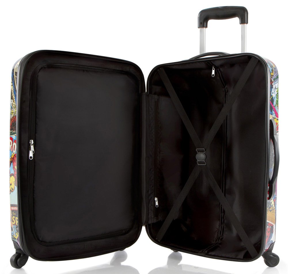 Marvel Comics 2-Piece Spinner Luggage Set - Lightweight Durable Suitcase with 360° Wheels for Travel, Business Trips & Vacations - Perfect for Airplane Carry-On & Checked Baggage