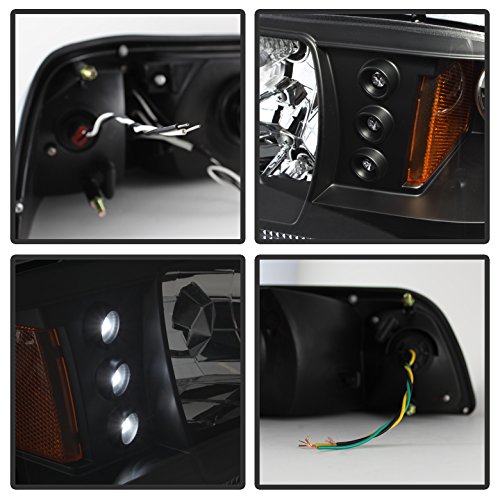 Ford Mustang 87-93 Crystal Style Headlights - Black/Clear Lens Replacement for Improved Night Visibility | Perfect for Car Enthusiasts & Night Driving