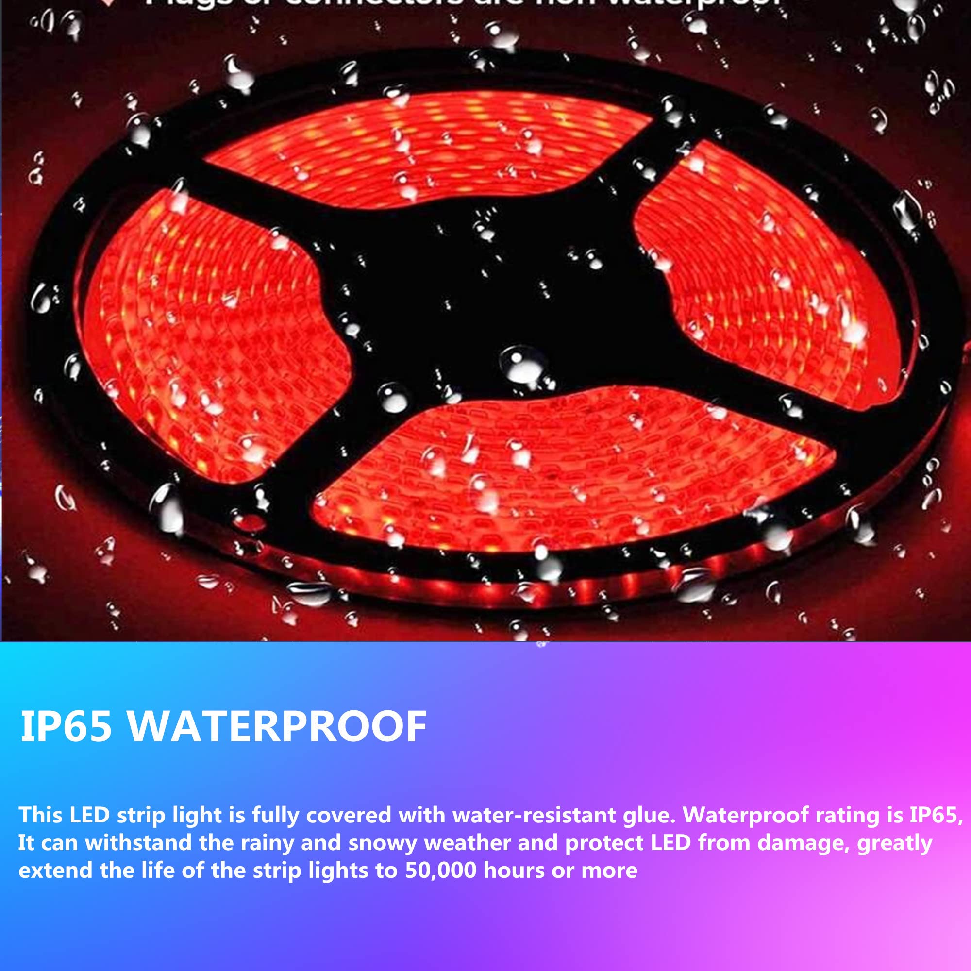20FT Waterproof Marine LED Strip Lights for Boats - Pontoon, Under Gunnel & Deck Lighting with Mounting Clips & Extension Cable - Red Boat Interior Lights for Night Fishing & Party Cruising