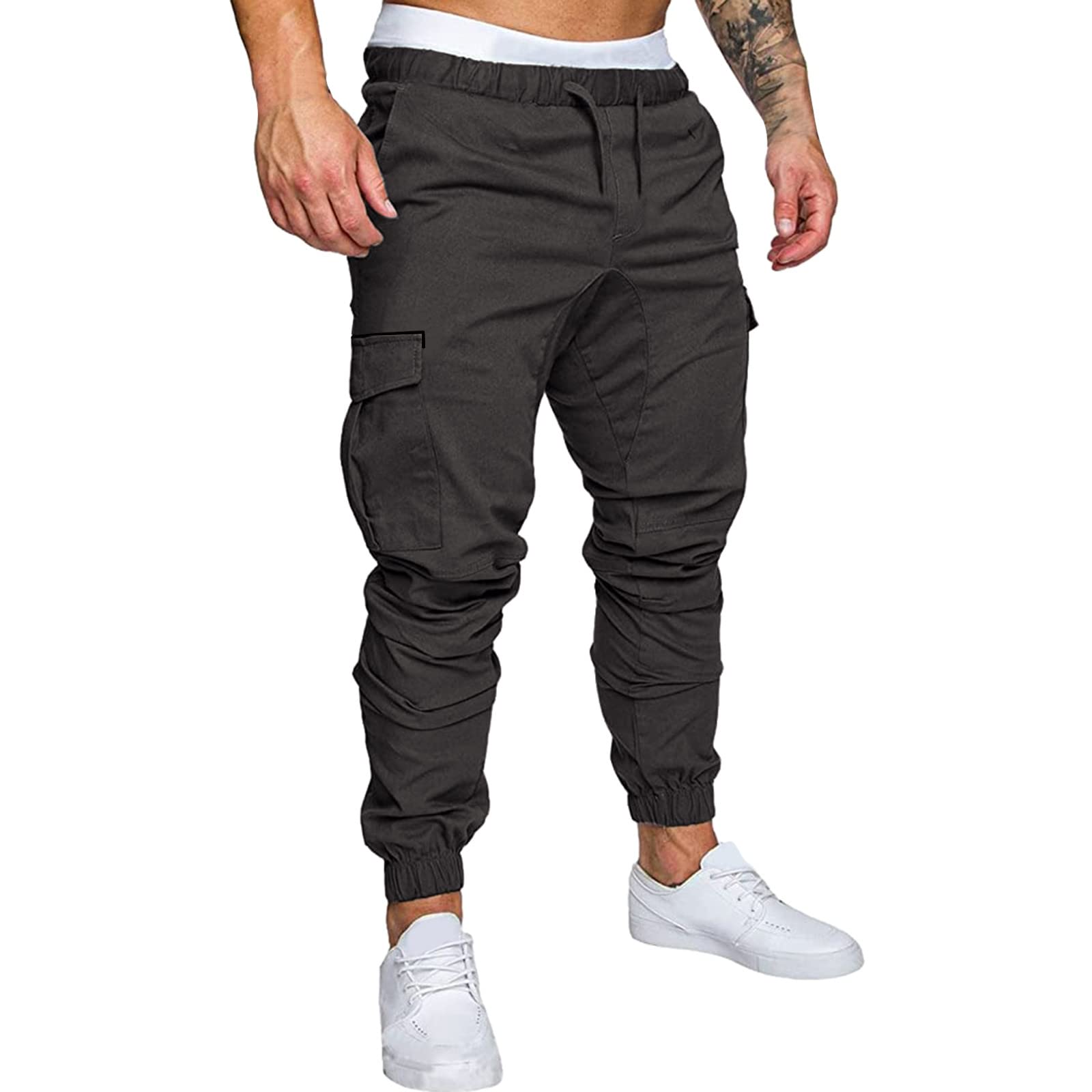 Hmlai Men's Athletic Jogger Pants - Loose Fit Casual Yoga Pants with Wide Leg for Running, Workout & Lounge Wear - Comfortable Track Pants for Men