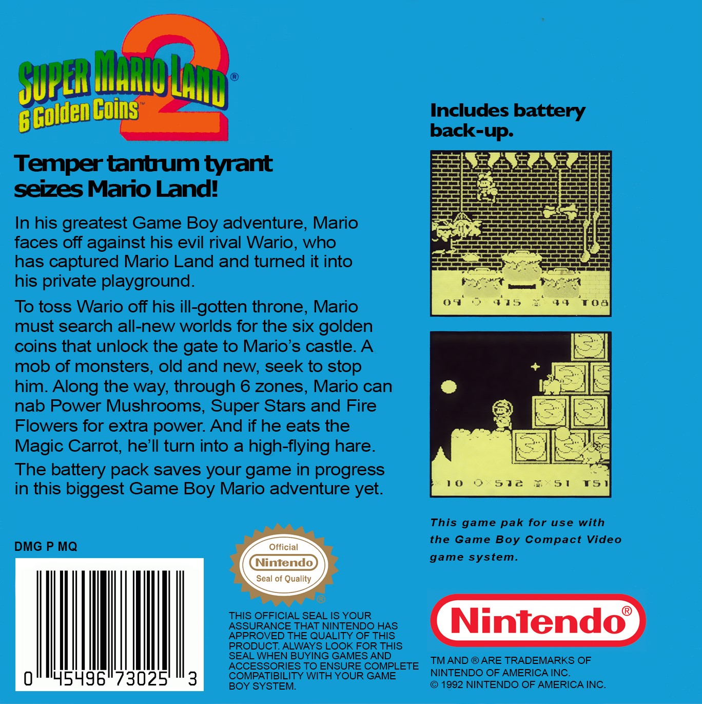 Super Mario Land 2: 6 Golden Coins Game for Nintendo Game Boy - Classic Retro Gaming Experience for Kids & Adults - Perfect for Travel, Gifts, and Nostalgic Fun