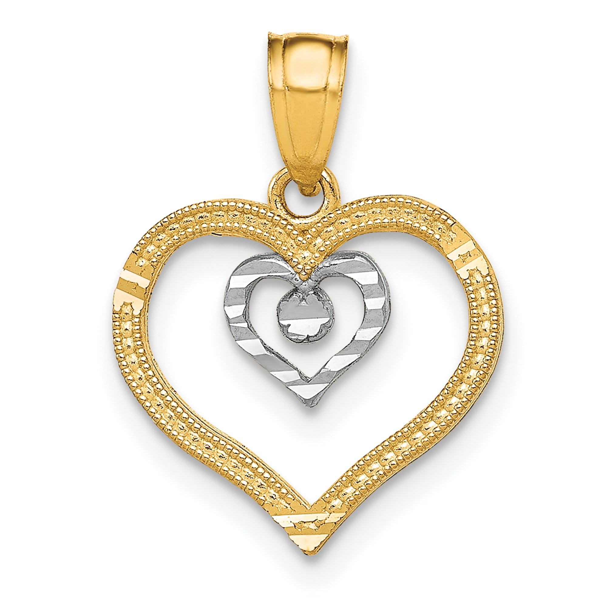 10K Solid Yellow Gold Heart Necklace - Romantic Love Pendant Charm for Women - Perfect Gift for Anniversary, Valentine's Day & Special Occasions