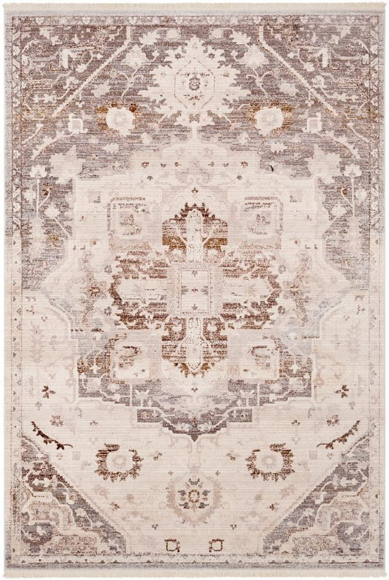 Mark&Day 3x5 Roubaix Traditional Dark Brown Area Rug - Soft & Durable Brown Beige Carpet for Living Room, Bedroom, Kitchen - Perfect for Home Decor & Cozy Spaces (2'7