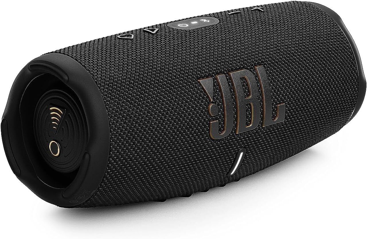 JBL Charge 5 Portable Bluetooth Speaker - Powerful Deep Bass, IP67 Waterproof & Dustproof, 20H Playtime, Built-in Power Bank (Black) | Perfect for Outdoor Adventures, Beach Parties & Home Entertainment