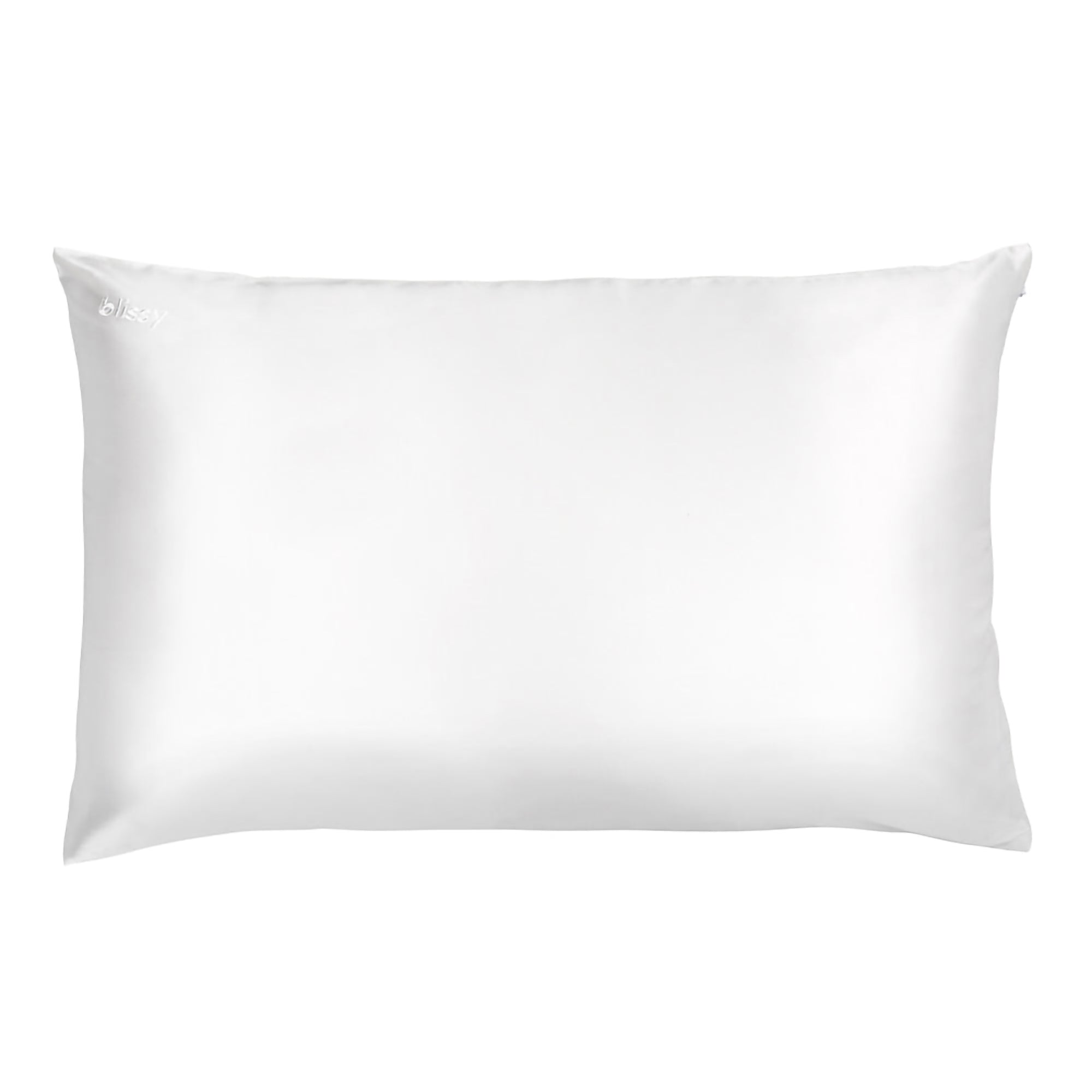 Blissy 100% Pure Mulberry Silk Pillowcase - White Standard Size (20x26 inches) for Hair & Skin Care - Perfect for Anti-Aging, Reducing Wrinkles & Frizz-Free Hair While You Sleep